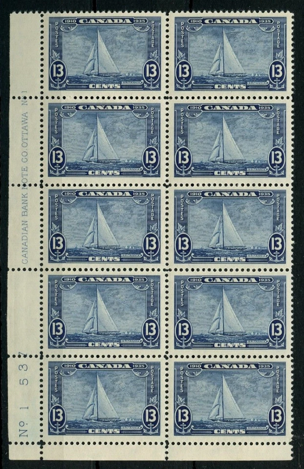 🍁#216 Jubilee iss 1935 #1 placa negra 10 VF MNH rasguño 1 unidad, Cat $300+ Canadá como nuevo Foto 1 de 1