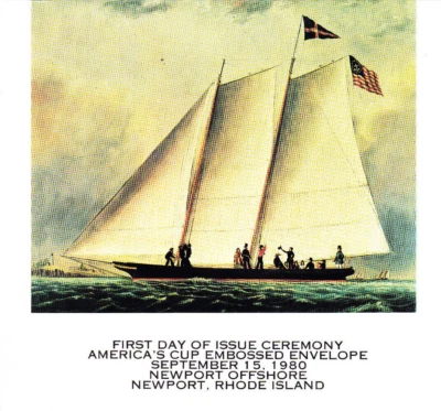USPS 1st Day Ceremony Program #U598 America's Cup Embossed Envelope 1980 - Image 1 of 3