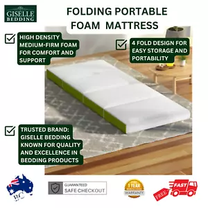 Giselle Foldable Portable Mattress 4 Folding Foam Camping Bedding Floor Bed AU - Picture 1 of 13