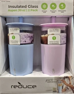 Reduce Aspen 20 Oz Insulated Glass Tumbler 2 Pack - Picture 1 of 2
