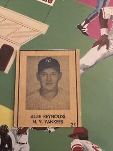 1948 R346 Blue Tint Allie Reynolds  “ Super Chief” RC N.Y Yankees #21 EX