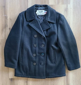 Original Schott Mint Women's Wool Blend Black Peacoat 750W - Size 12 (Men's 36) - Picture 1 of 4