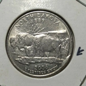 2006 P North Dakota Quarter Large Cud Die Chip On Reverse Mint Error - Picture 1 of 2