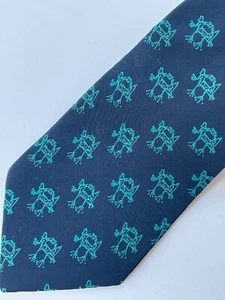 JERRY GARCIA Men's Silk Tie ~ Blue with Green "Frog" Collection #1 ~ USA - Picture 1 of 11
