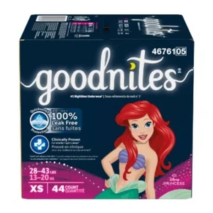 Goodnites Girls' Nighttime Underwear Size XS Count 44 - Picture 1 of 4