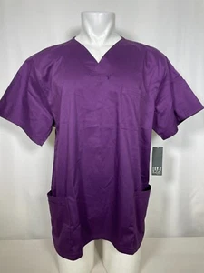 UA Butter-Soft Stretch 4-Pocket V-Neck Scrub Purple Top Men's XL NWT - Picture 1 of 15