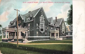 WORCESTER MA MASSACHUSETTS OLD LADIES HOME 1908 VINTAGE POSTCARD 073124 T - Picture 1 of 2