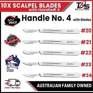 10x Surgical Disposable Sterile Carbon Steel Blades with Stainless Steel Surgica - Picture 1 of 36