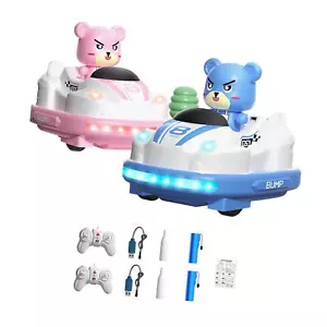 2 Pieces RC Bumper Cars Set Remote Control Cars for Boys Girls Children - Picture 1 of 6