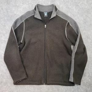 Kuhl Sweater Mens Medium Alfpaca Fleece Full Zip Outdoors Hiking Black Jacket - Picture 1 of 10