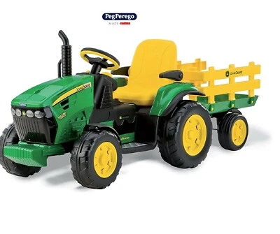 Peg perego Tracteur Jd Ground Force avec remorque électrique 12V -neuf-Italie