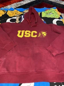 Champs Official USC Trojans Hoodie Campus Sweatshirt Big Logos L Vtg 2000s Y2K - Picture 1 of 9