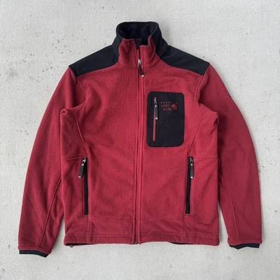 Chaqueta Mountain Hardwear Talla Mediana Waffle Polar Tech Patrón Rejilla Rojo Negro Foto 1 de 4