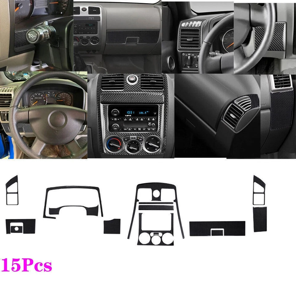 15Pcs Carbon Fiber Dashboard Cover Trims Kits For Colorado 2004-12/Canyon 05-12 - Изображение 1 из 4