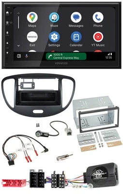 Kenwood DAB Bluetooth USB Lenkrad 2DIN Autoradio für Hyundai i10 2009-2013 schwa - Bild 1 von 4