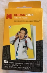 NEW Kodak 2”x3” Premium ZINK Photo Paper 50 Sheets Sticky Back Waterproof Gift - Picture 1 of 3