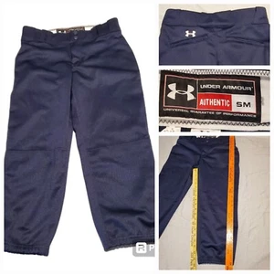Under Armour Authentic Softball Pants Small Navy Blue Belt Loop Baseball Fastpit - Picture 1 of 5