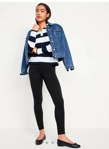 Pack Of 2 NWT Old Navy Women's PLUS High Rise Black Jersey Leggings Pants Xl - Picture 1 of 3