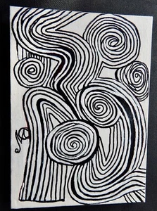 Original Acryl Gemälde auf 5"x7" Leinwand genannt Winding Pattern - Bild 1 von 2