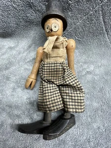 Vintage ganz aus Holz Barney Google Puppe. 20er 8"" groß - Bild 1 von 10