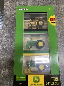 Ertl John Deere 4020 3-piece Set.  40th Anniversary 1/64.  NIB - Picture 1 of 5