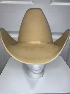 Western American Hat Co. Maxi Felt Pure Wool Felt Hat Size 6 7/8 Tan With Box - Picture 1 of 11