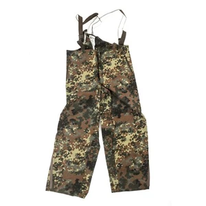 German Army Waterproof Trousers Pants Bib & Brace Goretex Over Flecktarn Camo - Picture 1 of 1