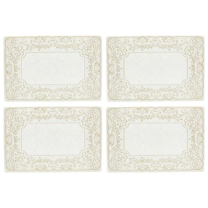 Lace Vinyl 17" x 12" Placemats in Cream, Set of 4 - Picture 1 of 2