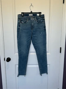 NWT Loft Mid Rise Skinny Lightly Distressed Chewed Hem Jeans Size 8 - Bild 1 von 10
