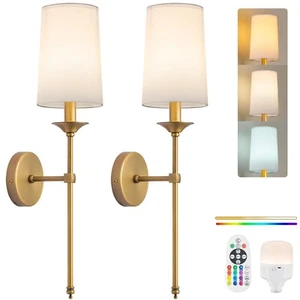 PASSICA DECOR Battery Operated Wall Sconce Set of 2 - Rechargeable Cordless L... - Picture 1 of 7