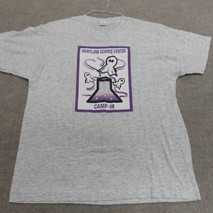 Vintage Maryland Science Center Shirt Small Gray Camp 1980's USA Made Ghosts - Picture 1 of 7