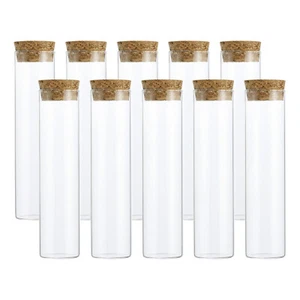 60ml Test Tubes, 10pcs 4.72x1.18in Glass Test Tube Containers with Cork Stopper - Picture 1 of 7