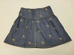 Gymboree Skirt Girls 9 Pineapple Denim Adjustable Waist Skirt Great Condition - Picture 1 of 3