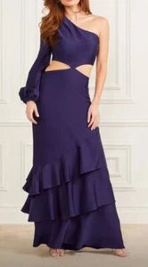 Vestido GUESS BY MARCIANO Jaime Recortado Un Hombro Púrpura Talla 4 Nuevo con Etiquetas - Imagen 1 de 11