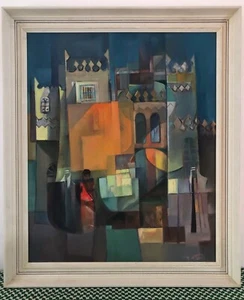 Dipinto olio originale Arabia Saudita scene di Riyadh Salman Al-Duhlami 1972 - Foto 1 di 14