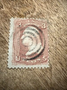 1861-1870 3cent Washington Stamp Fancy Cancel HR - Picture 1 of 2