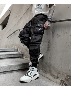 Techwear Pantalones Pantalones Pantalones Hombre Moda Punk Gótico Rave Techno EMO Cyber - Imagen 1 de 10