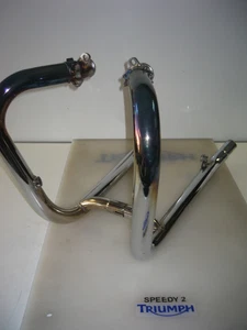 TRIUMPH BONNEVILLE T100 EFI EXHAUST HEADER DOWNPIPES T2206006 T2206007 - Picture 1 of 3