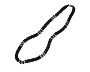 Gargantilla Tiger Smile Coco Cuentas Puka Shell Collar Negro Blanco 18" - Imagen 1 de 1