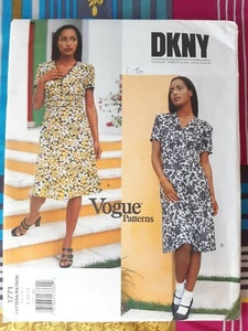 Vogue Sewing Pattern 1771 Womens Dress Size 8-12 Uncut FF 1990s DKNY Donna Karan - Picture 1 of 2