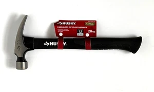 Husky 20oz Rip Claw Hammer Fiberglass Handle Magnetic Nail Starter - Heavy Duty - Picture 1 of 5