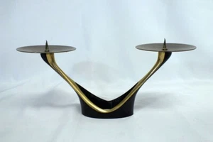 Vtg Ullrich Klaus Faber Schuhmacher Modern Design Double Candle Holder Stick - Picture 1 of 5