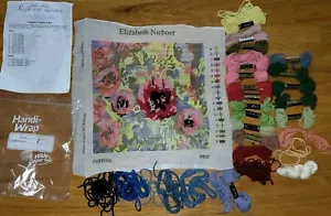 Elizabeth Nieboer Poppies PP07 Needlepoint Canvas With Wool You Finished - Picture 1 of 13