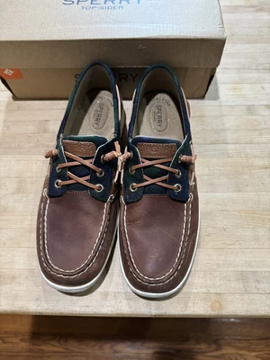 Zapatos de cubierta Sperry Rosefish a cuadros marrón oscuro/azul marino/verde talla 9M Foto 1 de 4