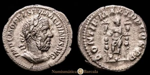 Denario. MACRINO. Acuñada el 217-218 dC. 3,28grs. Ar. C-60; RIC-22a; BMC-38. EB - Foto 1 di 3