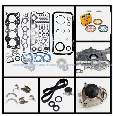 90-95 Acura Integra 1.8L B18B1 DOHC Kit de Reconstrucción de Motor JUNTA DE METAL ANILLOS NPR Foto 1 de 4