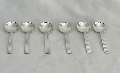 Cucharas sopera Georg Jensen “Bernadotte” de plata de ley de 6-3/8” (6) Foto 1 de 3