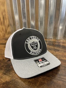 Las Vegas Raiders Trucker Snapback Hat Custom Logo Black/silver/white - Picture 1 of 6