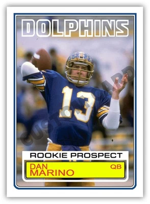 1983 年 Dan Marino Dolphins 定制手工制作卡片 — 第 1/3 张图片