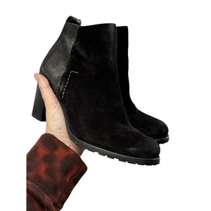 Paul Green Damen-Booties mit seitlichem Reißverschluss schwarz Wildlederabsatz Größe 4,5 UK/7 US - Bild 1 von 12